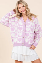 Mittoshop Checkered Heart Button Down Cardigan Woman Outerwear