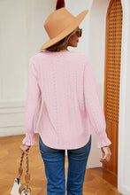 Contrast Flounce Sleeve Blouse Woman Blouses