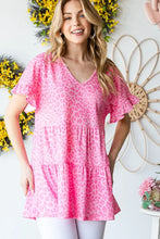 Heimish Full Size Leopard Ruffle Trim Short Sleeve Top Woman Blouses