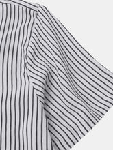 Men's Plus Size Striped Short Sleeve Button-Down Shirt