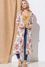 And The Why Floral Kimono Open Front Longline Cardigan Burgundy Stripe Casual Dresses