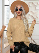 Cable-Knit Long Sleeve Sweater Sweater Pullovers