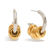 Stainless Steel Two-Tone Hoop Earrings