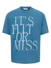 Men's Letter Graphic Short Sleeve Oversized T-Shirt Blue