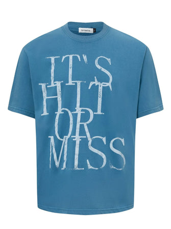Men's Letter Graphic Short Sleeve Oversized T-Shirt Blue