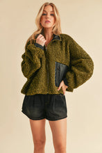Aemi + Co Collared Neck Zip Up Sherpa Jacket Woman Outerwear