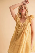 Aemi+Co Ruffled Cap Sleeve Cotton Tunic Mini Dress Woman Casual Dress