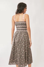 Davi & Dani Contrast Velvet Tape Smocking Bodice Midi Dress Woman Casual Dress