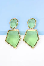 Geometrical Shape Zinc Alloy Frame Resin Dangle Earrings Earrings