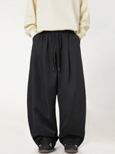 Men's Side Ruched Wide Leg Pants Black