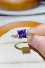 1 Carat Moissanite Platinum-Plated Square Ring Rings