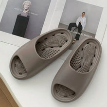 Open Toe Platform Slippers Taupe Woman Slippers