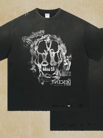 Men's Graphic Round Neck Half Sleeve T-Shirt Black
