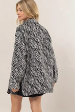 HYFVE Zebra Print Snap Down Long Sleeve Shacket Woman Outerwear