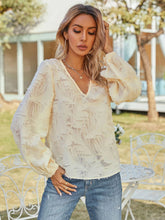 V-Neck Long Sleeve Blouse Woman Blouses