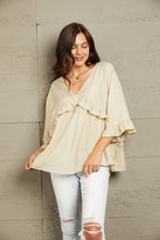 Ruffled V-Neck Half Sleeve Blouse Woman Blouses