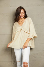Ruffled V-Neck Half Sleeve Blouse Woman Blouses