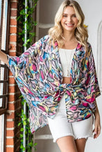 Heimish Full Size Multi Color Snake Open Cardigan Plus Size Woman Outerwear