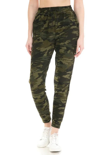 Leggings Depot Full Size Buttery Soft Joggers with Drawstring Plus Size MULTI