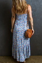 Ruched Ruffle Hem Printed Cami Dress Woman Maxi Dress