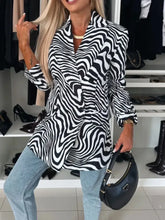 Animal Print Long Sleeve Blazer Black Woman Outerwear