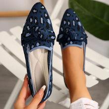 Mesh Point Toe Flat Slip-Ons Dark Navy