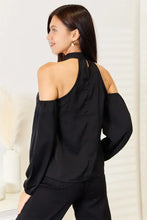 Perfee Grecian Cold Shoulder Long Sleeve Blouse Woman Blouses