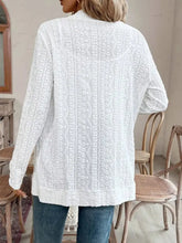 Pocketed Eyelet Open Front Cover Up Woman Outerwear