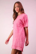 VERY J Plus Size Mineral Washed Knit Shift Mini Dress Casual Dresses