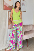 Mittoshop Abstract Print Elastic Waist Wide Leg Pants Woman Pants