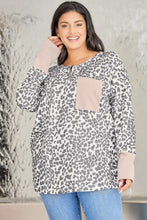 Plus Size Leopard Print Long Sleeve Sweatshirt Woman Sweatshirts