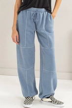 HYFVE Stitched Design Drawstring Sweatpants GRAY BLUE