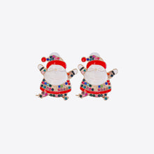 Rhinestone Alloy Santa Earrings Multicolor One Size
