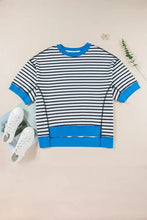 Striped Round Neck Half Sleeve T-Shirt Woman T Shirts