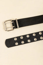 PU Leather Two Row Eyelet Belt Belts