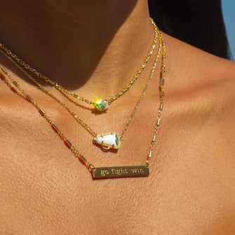 Sporty Element Resin Necklace Horn Gold One Size