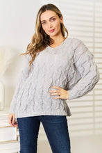 Woven Right Cable-Knit Hooded Sweater Sweater Pullovers