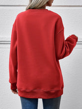 Graphic Round Neck Long Sleeve Sweatshirt Woman Sweatshirts