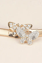 Rhinestone Butterfly Elastic Metal Belt Belts