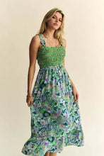 Davi & Dani Multi Smocked Bodice Geo Ruffle Strappy Midi Dress Casual Dresses