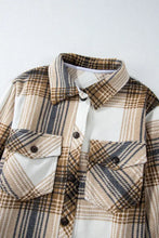 Plaid Button Up Long Sleeve Shacket Woman Outerwear