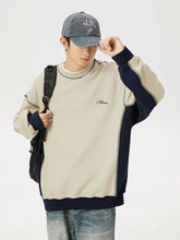 Sudadera para hombre con cuello redondo y hombros caídos en contraste color marfil Camisetas para hombre