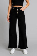 Mittoshop Twill High Waisted Button Fly Wide Leg Pants Woman Pants
