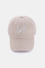 Zenana Washed Embroidered City Baseball Cap LA Ash Mocha One Size