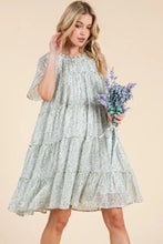 Lime 'N' Chili Ditsy Floral Print Sheer Ruffle Detail Mini Dress Casual Dresses