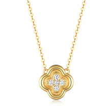 925 Sterling Silver Moissanite Leaf Clover Necklace