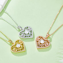 Moissanite 925 Sterling Silver Heart Shape Necklace Gold One Size