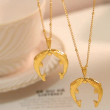 Gold Horseshoe Jewelry Set with Necklace and Earrings
