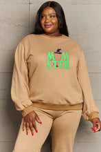 Simply Love Full Size Drop Shoulder Graphic Sweatshirt Khaki Woman Sweatshirts