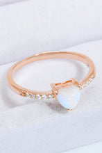 Natural Moonstone Heart 18K Rose Gold-Plated Ring Rose Gold